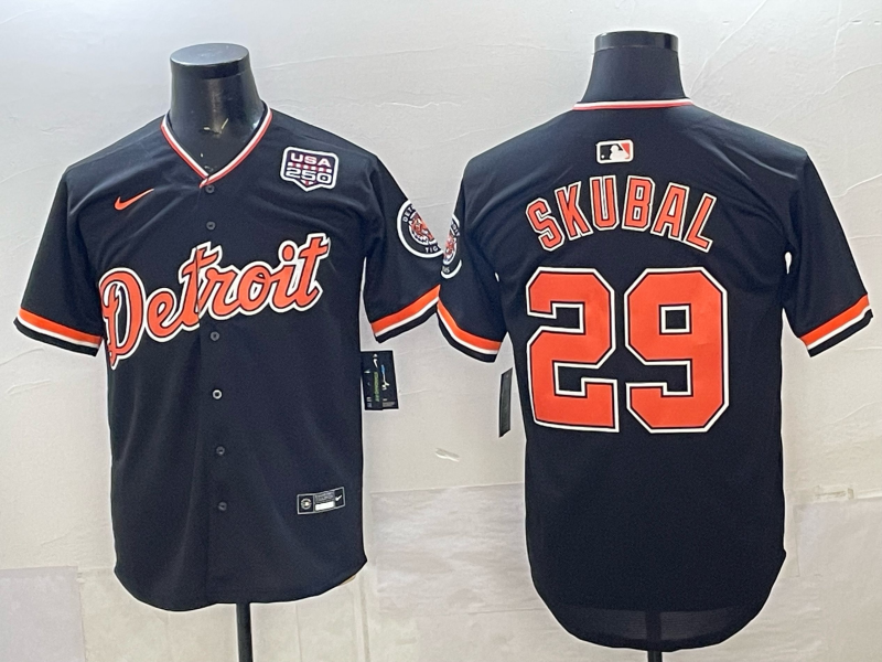 Men Detroit Tigers #29 Skubal black Game Nike MLB Jersey 2026005